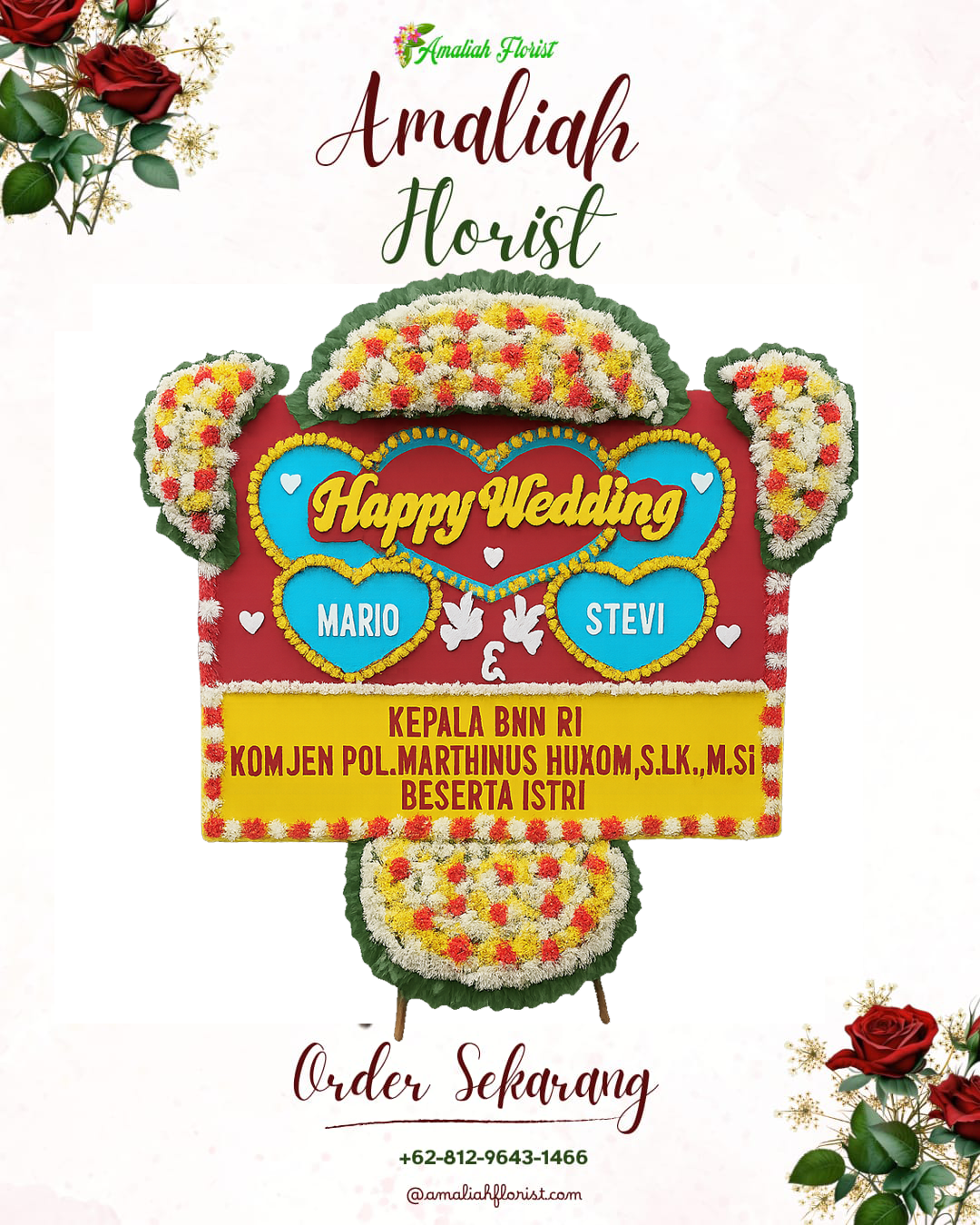 Papan Bunga Pernikahan Bawang